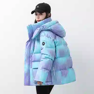 鸭鸭 时尚机能风宽松保暖百搭连帽羽绒服 男女同款