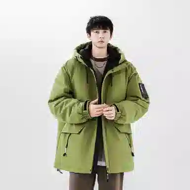 鸭鸭 加厚保暖连帽宽松百搭休闲羽绒服 男女同款