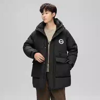 鸭鸭 休闲百搭户外防风御寒徽章保暖宽松羽绒服 男女同款