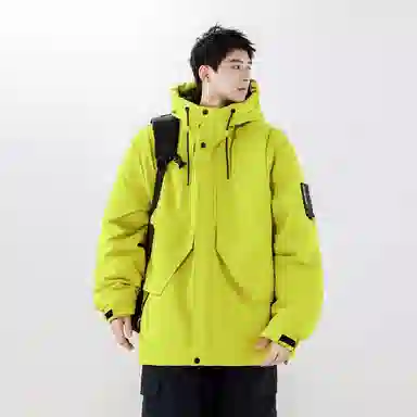 鸭鸭 加厚保暖连帽宽松百搭休闲羽绒服 男女同款