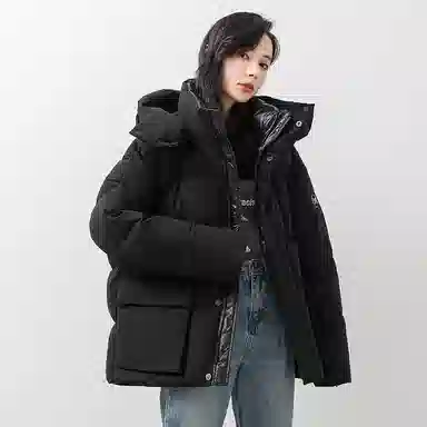 鸭鸭 时尚机能风宽松保暖百搭连帽羽绒服 男女同款