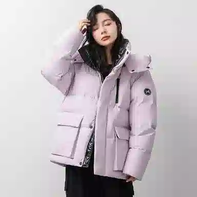 鸭鸭 时尚机能风宽松保暖百搭连帽羽绒服 男女同款