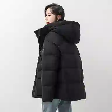 鸭鸭 时尚机能风宽松保暖百搭连帽羽绒服 男女同款