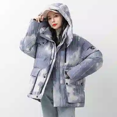 鸭鸭 时尚机能风宽松保暖百搭连帽羽绒服 男女同款