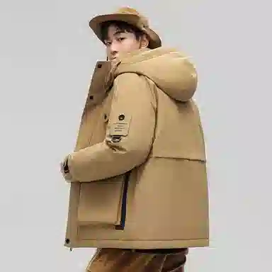 鸭鸭 休闲时尚机能风纯色工装宽松保暖百搭羽绒服 男女同款