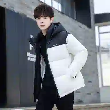 鸭鸭 时尚机能风工装宽松保暖百搭御寒防风连帽羽绒服 男女同款