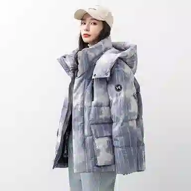 鸭鸭 时尚机能风宽松保暖百搭连帽羽绒服 男女同款