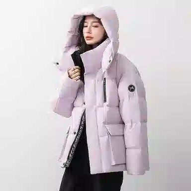 鸭鸭 时尚机能风宽松保暖百搭连帽羽绒服 男女同款