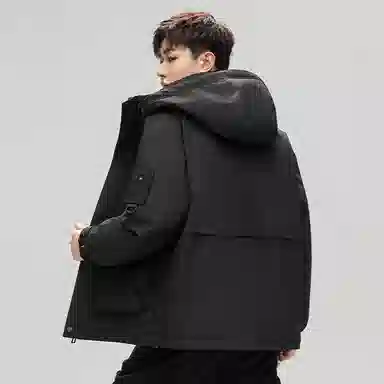 鸭鸭 休闲时尚机能风纯色工装宽松保暖百搭羽绒服 男女同款