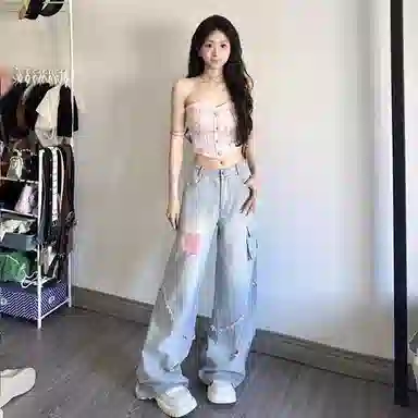 JUFU Wide Leg Jeans Blue