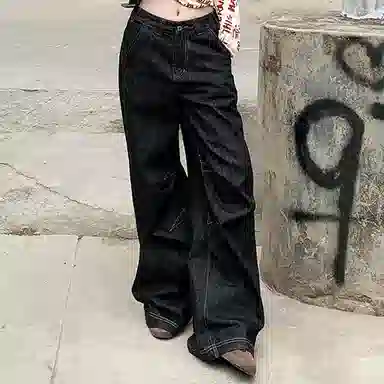 JUFU Wide Leg Jeans Black