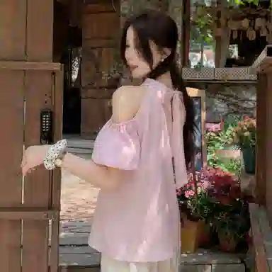 JUFU Solid Crew Neck Shirt