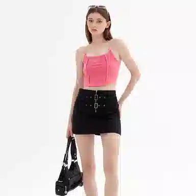 JUFU Slim Off-Shoulder Pullover Tank