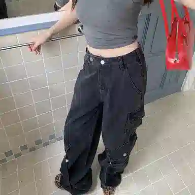 JUFU Retro High Street Jeans Black