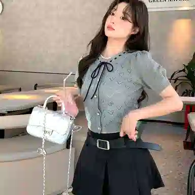 JUFU V-Neck Slim Fit T-Shirt Grey