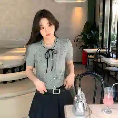 JUFU V-Neck Slim Fit T-Shirt Grey