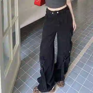 JUFU Retro High Street Jeans Black