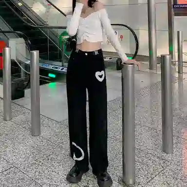 JUFU Wide Leg Jeans Black