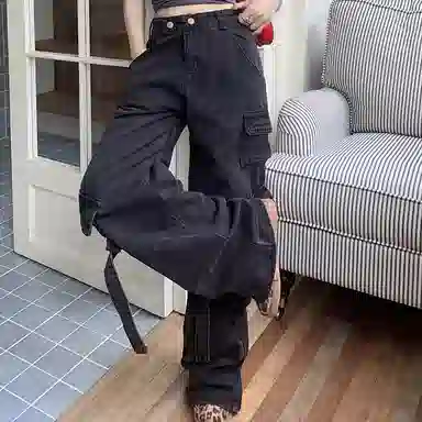 JUFU Retro High Street Jeans Black