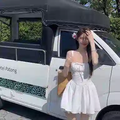 JUFU SS24 Slim Strap Dress White