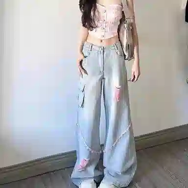 JUFU Wide Leg Jeans Blue