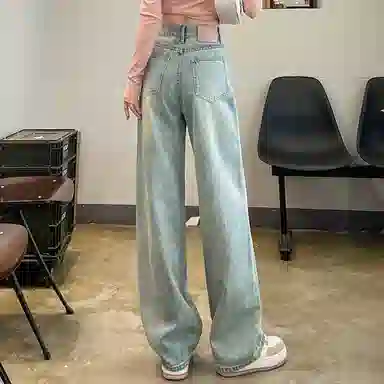 JUFU High Waist Ink Splash Jeans