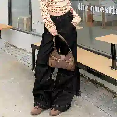 JUFU Wide Leg Jeans Black