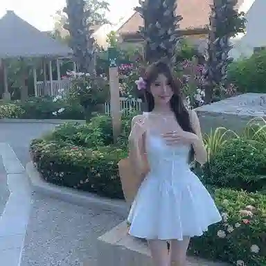 JUFU SS24 Slim Strap Dress White