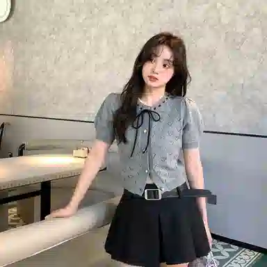 JUFU V-Neck Slim Fit T-Shirt Grey