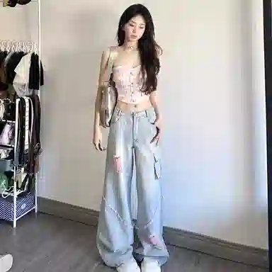 JUFU Wide Leg Jeans Blue