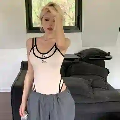 JUFU Retro Colorblock Bodysuit