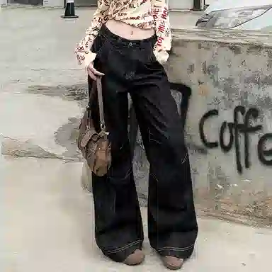 JUFU Wide Leg Jeans Black