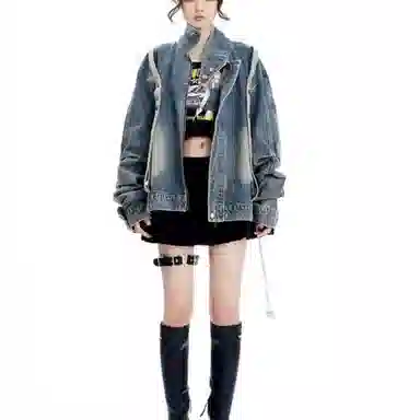 JUFU Vintage Denim Jacket Blue