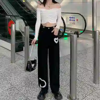 JUFU Wide Leg Jeans Black