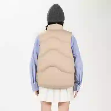 鸭鸭 日常休闲运动户外保暖立领无袖羽绒服 女款