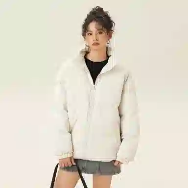 鸭鸭 美式幻影渐变新年战袍加厚保暖鸭绒休闲宽松立领短款无帽暗黑外套羽绒服 男女同款