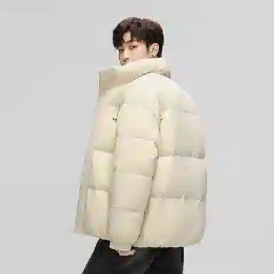 鸭鸭 经典暖冬系列 简约字母印花设计感青少年纯色基础款学生党好物户外通勤宽松休闲百搭防寒保暖羽绒服 男女同款