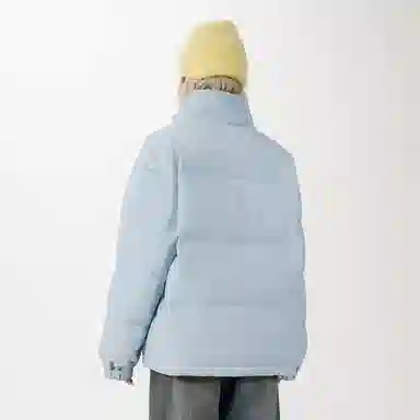 鸭鸭 美式高街潮牌蜘蛛字母图案简约时尚设计休闲宽松舒适柔软潮流户外撞色保暖防寒防风无性别主义运动通勤立领羽绒服 男女同款