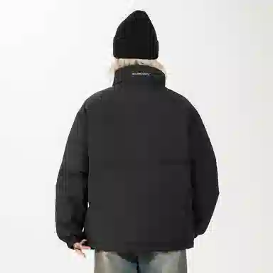 鸭鸭 加厚御寒运动舒适立领面包服保暖羽绒服 男款 黑色