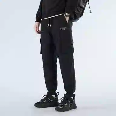 鸭鸭 美式简约潮流百搭基础款羽绒裤/棉裤 男女同款 黑色