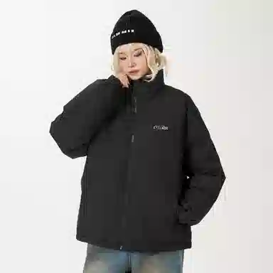 鸭鸭 加厚御寒运动舒适立领面包服保暖羽绒服 男款 黑色