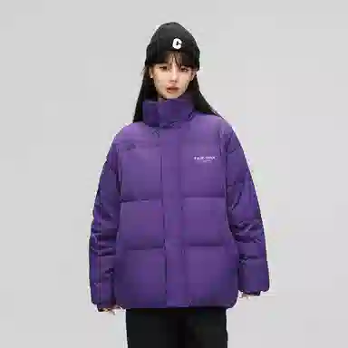 鸭鸭 经典暖冬系列 简约字母印花设计感青少年纯色基础款学生党好物户外通勤宽松休闲百搭防寒保暖羽绒服 男女同款