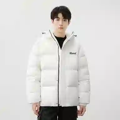 鸭鸭 百搭纯色户外蓬松保暖抗寒加厚耐磨防风锁温舒适亲肤简约连帽拉链长袖面包服羽绒服 男女同款