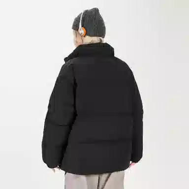 鸭鸭 简约面包服纯色宽松休闲防风外套防寒保暖加厚羽绒服 男女同款