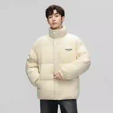 鸭鸭 经典暖冬系列 简约字母印花设计感青少年纯色基础款学生党好物户外通勤宽松休闲百搭防寒保暖羽绒服 男女同款