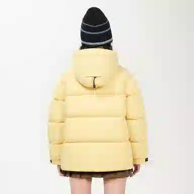 鸭鸭 冬季连帽外套经典袖标印花时尚设计潮流休闲百搭防风防寒户外运动通勤蓬松舒适保暖棉衣羽绒服 男女同款