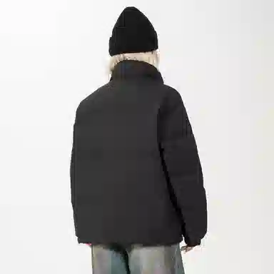 鸭鸭 经典暖冬系列 简约字母印花设计感青少年基础款插色套头学生党好物防寒保暖显瘦显高旅游拉链立领羽绒服 男女同款