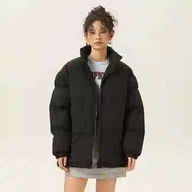 鸭鸭 美式幻影渐变新年战袍加厚保暖鸭绒休闲宽松立领短款无帽暗黑外套羽绒服 男女同款