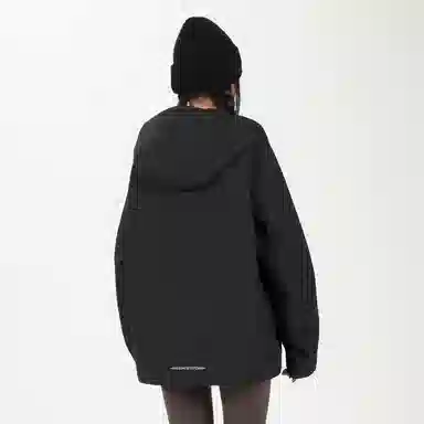 鸭鸭 三系户外运动防风保暖连帽大口袋冬季韩版休闲工装羽绒服 男女同款