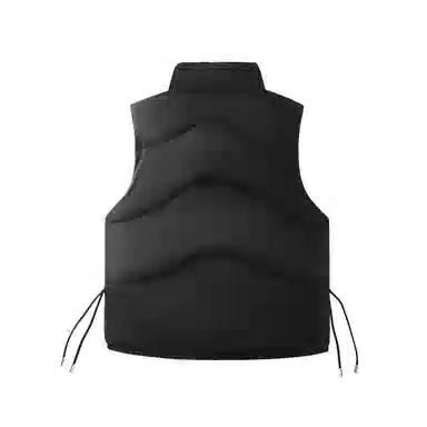 鸭鸭 美式基础款纯色品牌字母慵懒立领拉链防风大口袋厚款户外极寒保暖休闲百搭马甲羽绒服 女款